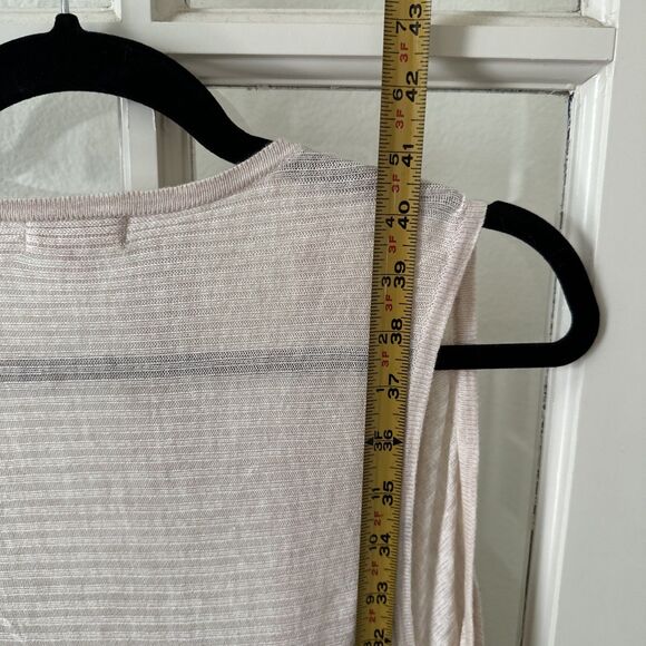 Sleeveless Long Cardigan Vest Duster Women’s Medium Beige Boho Cowboy Coastal - Picture 7 of 10